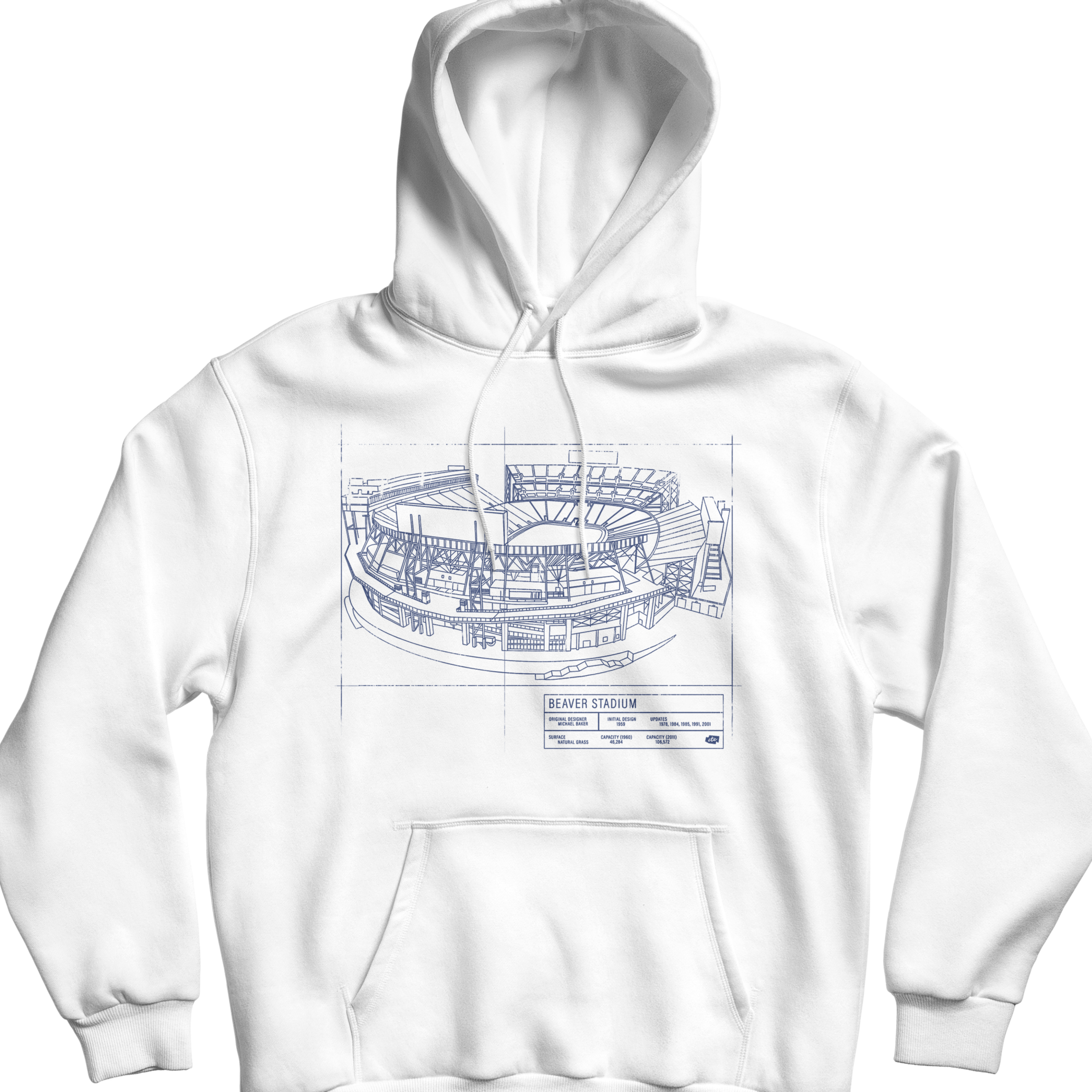 Beaver Stadium Blueprint Hoodie College Town Culture LLC